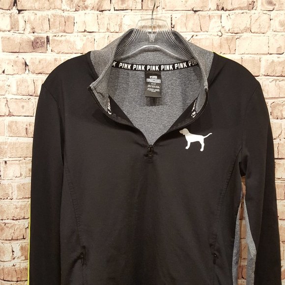 PINK Victoria’s Secret Jacket ULTIMATE 1/4 Zip Thumb Holes Size Small - Picture 5 of 12